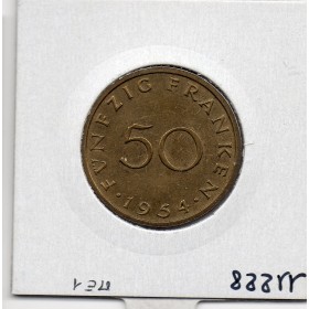 Sarre Saar, 50 franken 1954 Sup, Gad 3 pièce de monnaie