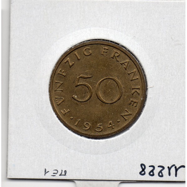 Sarre Saar, 50 franken 1954 Sup, Gad 3 pièce de monnaie