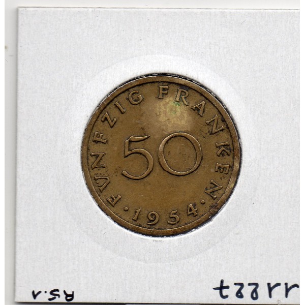 Sarre Saar, 50 franken 1954 TTB, Gad 3 pièce de monnaie
