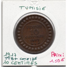 Tunisie, 10 Centimes 1917 TTB+, Lec 106 pièce de monnaie