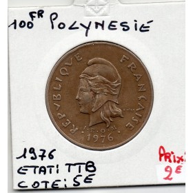 Polynésie Française 100 Francs 1976 TTB+, Lec 124 pièce de monnaie