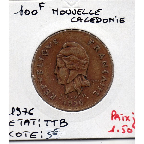 Nouvelle Calédonie 100 Francs 1976 TTB, Lec 130 pièce de monnaie