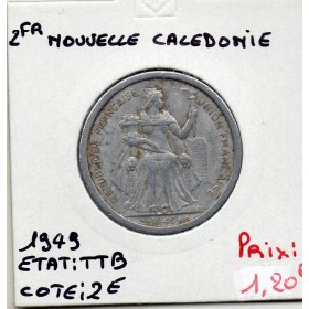 Nouvelle Calédonie 2 Francs 1949 TTB, Lec 55 pièce de monnaie