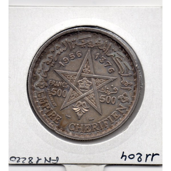 Maroc 500 francs 1376 AH -1956 Sup, Lec 293 pièce de monnaie