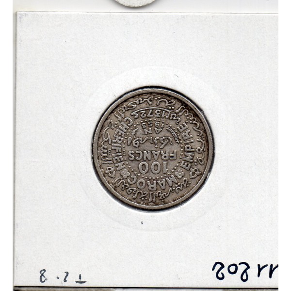 Maroc 100 francs 1372 AH -1953 TTB+, Lec 288 pièce de monnaie