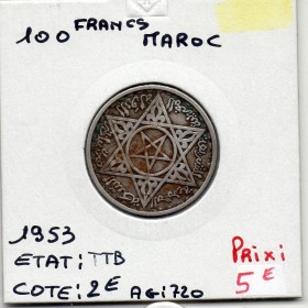 Maroc 100 francs 1372 AH -1953 TTB, Lec 288 pièce de monnaie