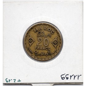 Maroc 20 francs 1371 AH -1952 TTB, Lec 277 pièce de monnaie