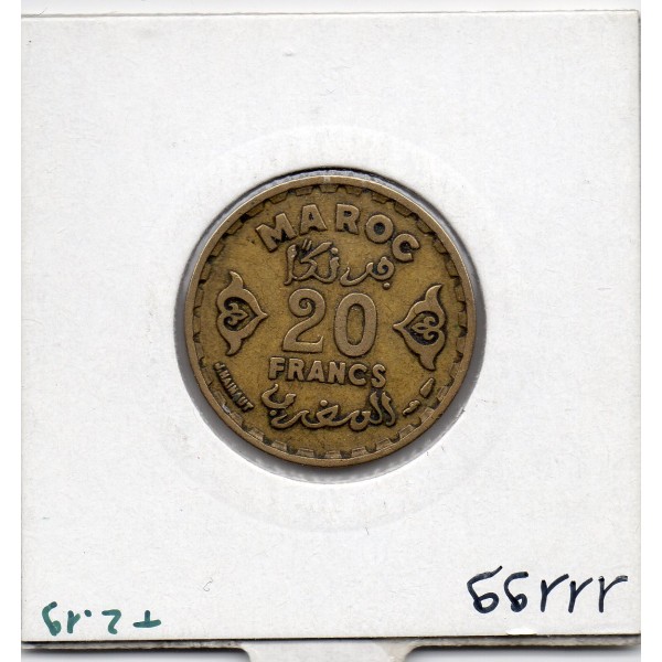 Maroc 20 francs 1371 AH -1952 TTB, Lec 277 pièce de monnaie