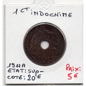 Indochine 1 cent 1917 sup-, Lec 77 pièce de monnaie