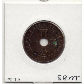 Indochine 1 cent 1917 sup-, Lec 77 pièce de monnaie