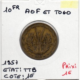 AOF et Togo 10 Francs 1957 TTB, Lec 19 pièce de monnaie