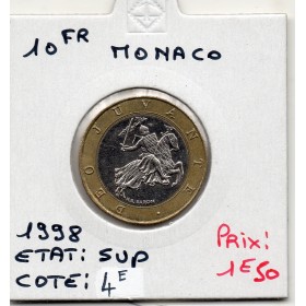 Monaco Rainier III 10 Francs 1998 Sup, Gad 160 pièce de monnaie