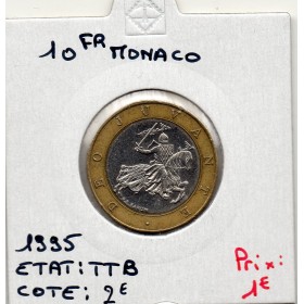 Monaco Rainier III 10 Francs 1995 TTB, Gad 160 pièce de monnaie