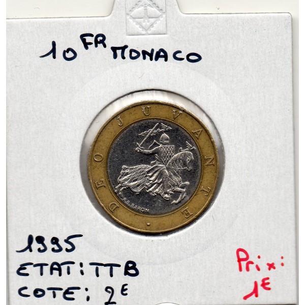 Monaco Rainier III 10 Francs 1995 TTB, Gad 160 pièce de monnaie