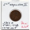 2 centimes Napoléon III tête laurée 1862 A Paris TTB