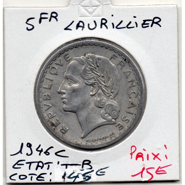 5 francs Lavrillier 1946 C Castelsarrasin TTB