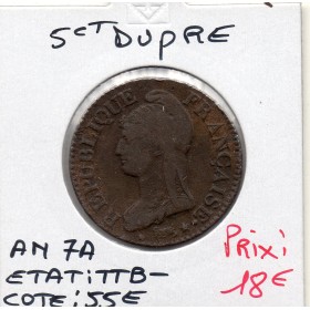 5 centimes Dupré An 7 A paris TTB-