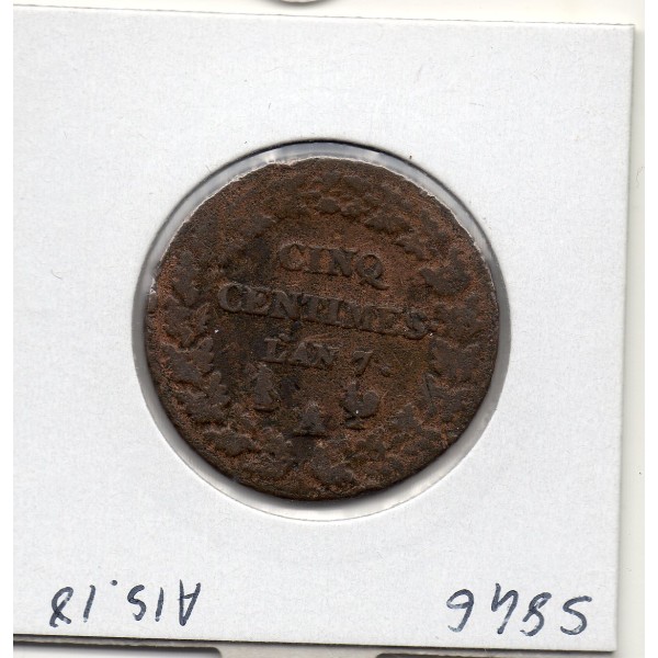 5 centimes Dupré An 7 A paris TTB-