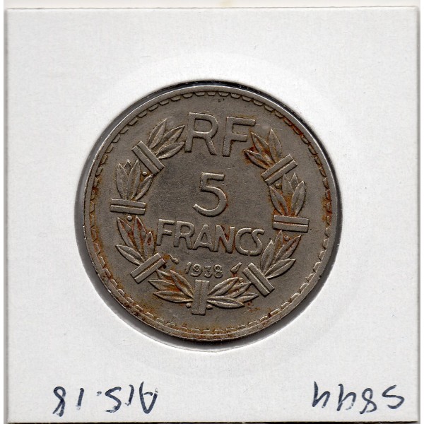 5 francs Lavrillier 1938 Sup-