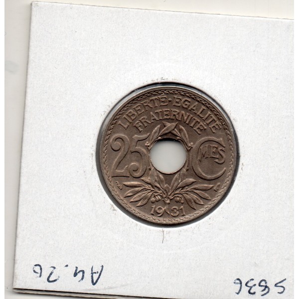 25 centimes Lindauer 1931 Sup