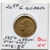 20 francs Coq G. Guiraud 4 faucilles 1950 Sup+