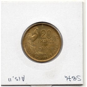 20 francs Coq G. Guiraud 4 faucilles 1950 Sup+