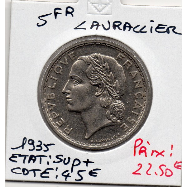 5 francs Lavrillier - 1935 - Sup+ - F.336/4