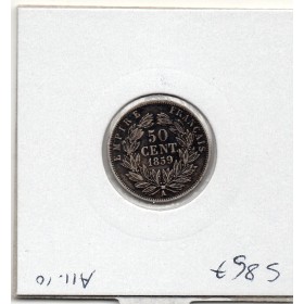 50 centimes Napoléon III tête nue 1859 A Paris TTB Choc