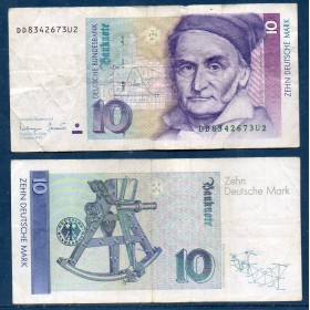 Allemagne RFA P.38c, TB Billet de 10 Mark 1993 Carl Friedrich Gaus