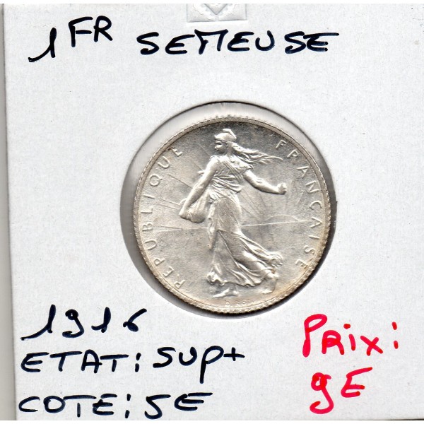 1 franc Semeuse Argent 1916 Sup+, France pièce de monnaie