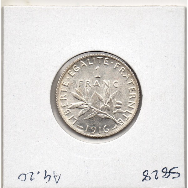 1 franc Semeuse Argent 1916 Sup+, France pièce de monnaie