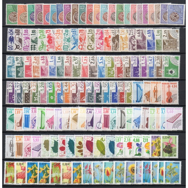 lot de préos complets tous neufs** du numéro 123 au 262 soit 139 timbres