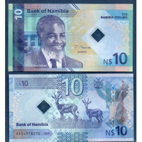Namibie P.20a, Neuf Billet de 10 Dollars 2025 Springbok