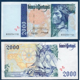 Portugal P.189c, TTB+ Billet de 2000 Escudos 1997 Bartolomeu Dias