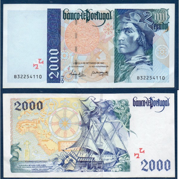 Portugal P.189c, TTB+ Billet de 2000 Escudos 1997 Bartolomeu Dias