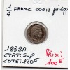 1/4 Franc Louis Philippe 1838 A paris Sup