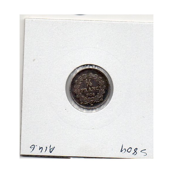 1/4 Franc Louis Philippe 1834 W lille Sup- nettoyée