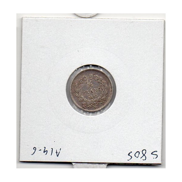 1/4 Franc Louis Philippe 1845 B Rouen Sup-