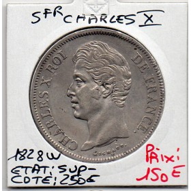 5 francs Charles X 1828 W Lille Sup-