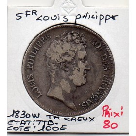 5 francs Louis Philippe 1830 W tranche creux TTB-