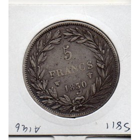 5 francs Louis Philippe 1830 W tranche creux TTB-