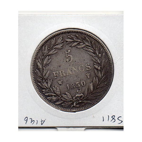 5 francs Louis Philippe 1830 W tranche creux TTB-