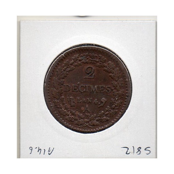 2 décimes Dupré An 4 A paris Sup-