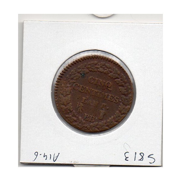 5 centimes Dupré An 8/5 BB Strasbourg TTB+