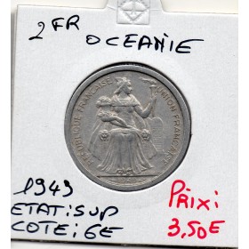 Océanie 2 Francs 1949 Sup, Lec.21
