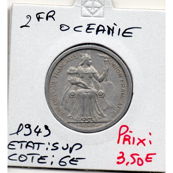 Océanie 2 Francs 1949 Sup, Lec.21