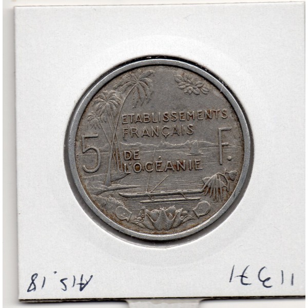 Océanie 5 Francs 1952 Sup-, Lec.24