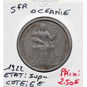 Océanie 5 Francs 1952 Sup-, Lec.24