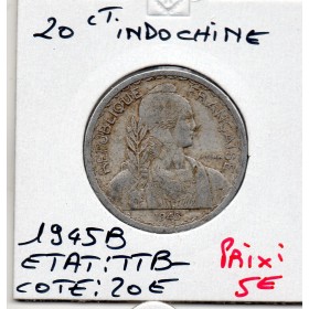 Indochine 20 cents 1945 B Beaumont TTB-, Lec.252