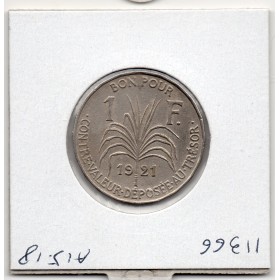 Guadeloupe, 1 Franc 1921 Sup-, Lec.58